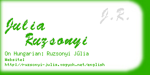 julia ruzsonyi business card