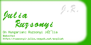 julia ruzsonyi business card